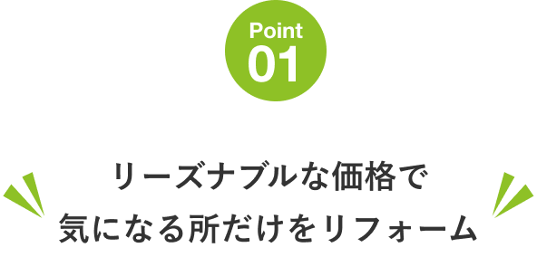 リーズナブルな価格で気になる所だけをリフォーム