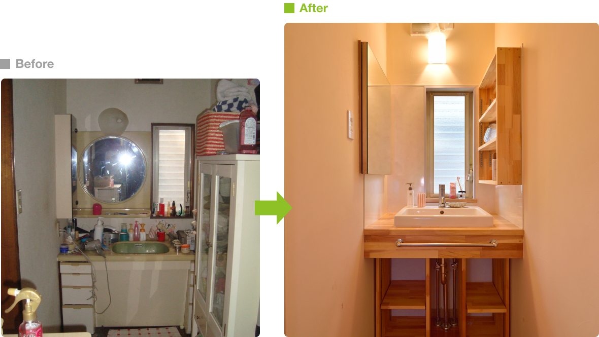 洗面台取替工事