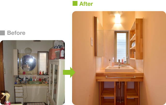 洗面台取替工事